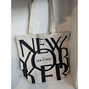 The New Yorker Magazine Natural Canvas Manhattan Tote Bag Shopper Book Bag Chic